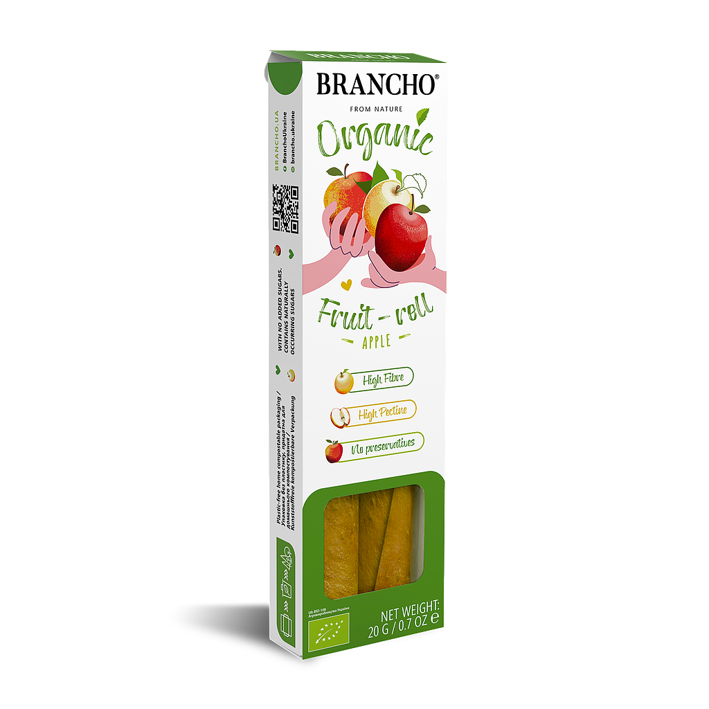 Органічний фруктовий рол "Яблуко" 20г, Brancho